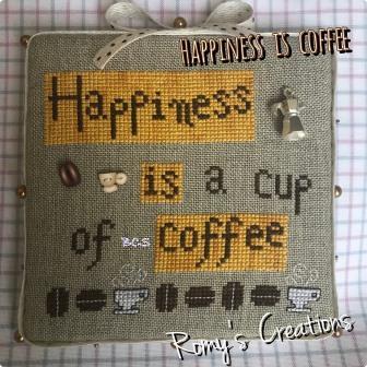 Romy's Creations - Happiness is Coffee-Romys Creations - Happiness is Coffee, cup of joe, coffee, morning, drink, cross stitch, coffee beans 