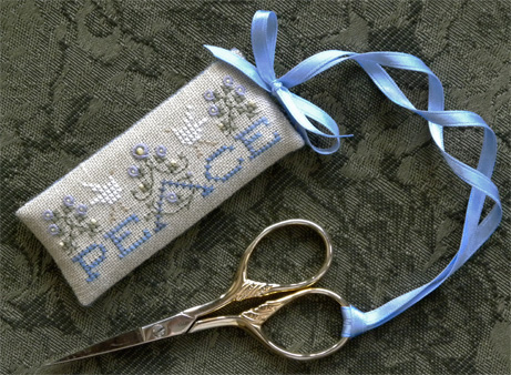 The Drawn Thread - Scissors Tag - Peace  - Cross Stitch Pattern