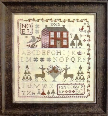 With Thy Needle & Thread - Noel Sampler-With Thy Needle  Thread - Noel Sampler,home, reindeer, berry bowl, Christmas tree, holiday, Christmas, cross stitch  